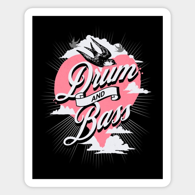 DRUM AND BASS  - Heart Of The BASS (pink) Magnet by DISCOTHREADZ 